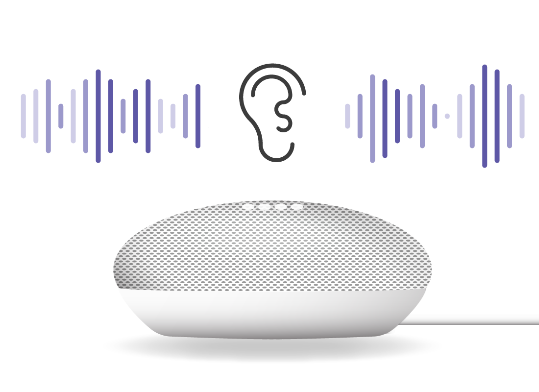The smart speaker listening for the activation phrase