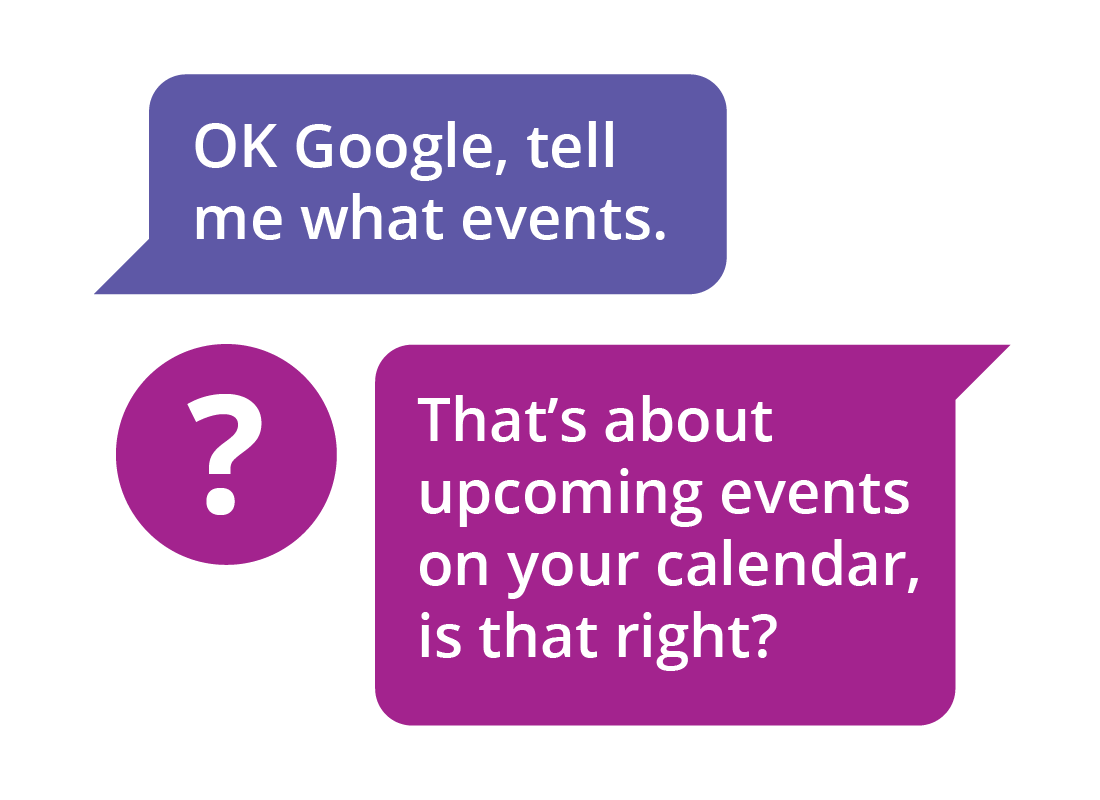 Asking google about your upcoming events