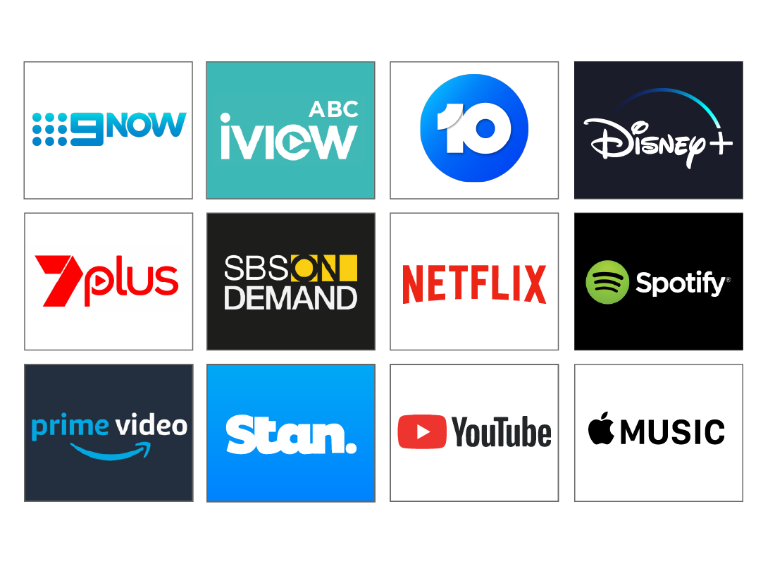 A range of streaming apps