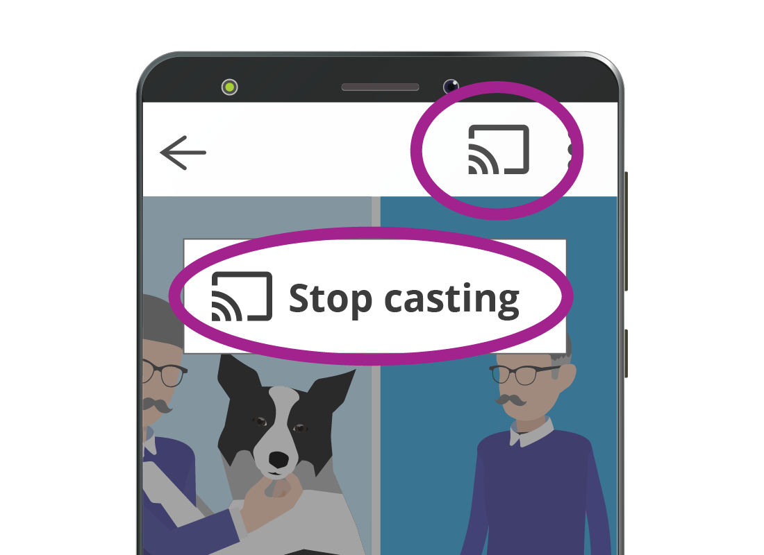 Phone with Stop Casting icon