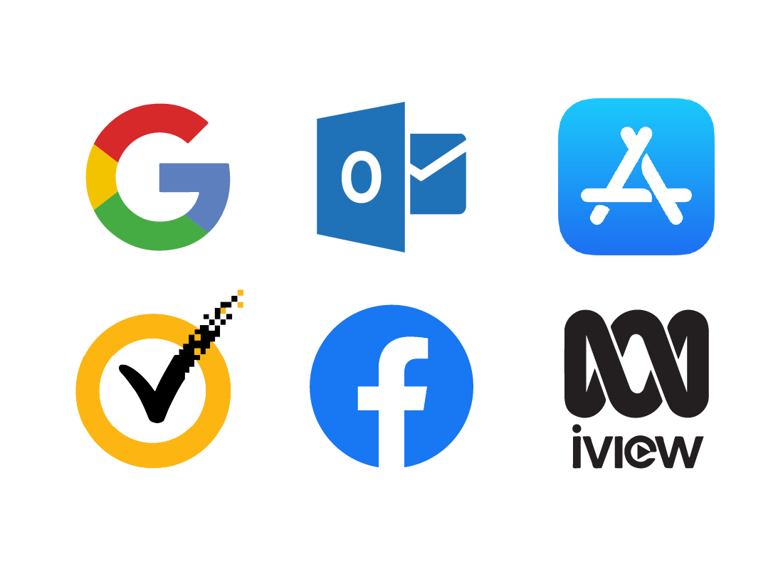 A range of IT company icons