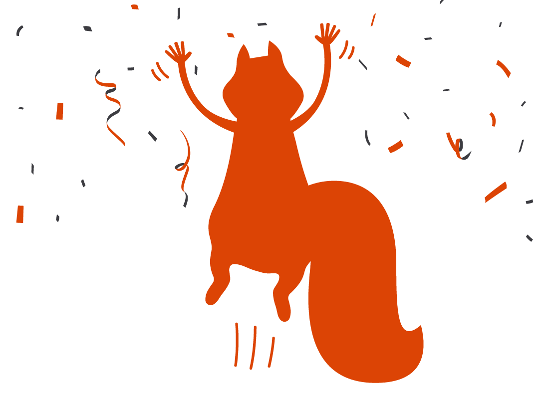 The Squirrel Bank squirrel celebrating your progress!