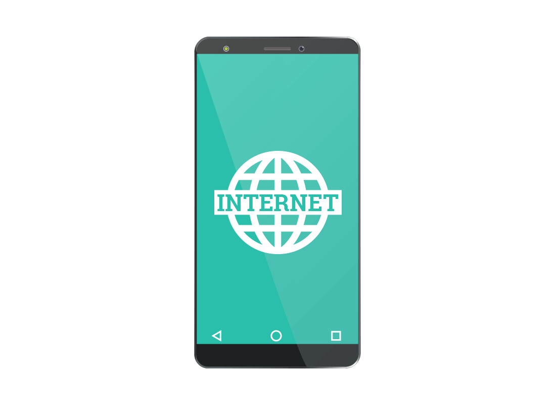A smartphone screen showing it is connected to the internet