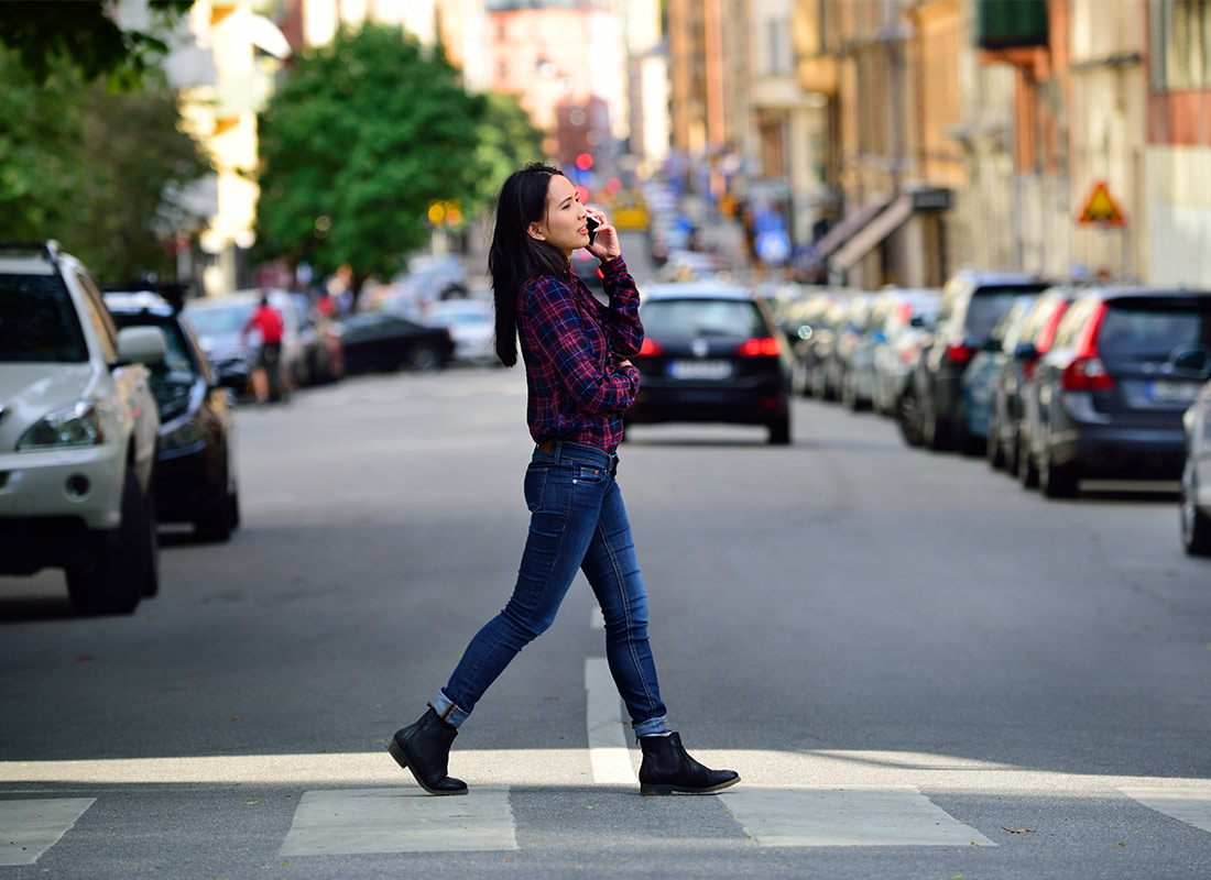 Walking and talking whilst out and about with a mobile device