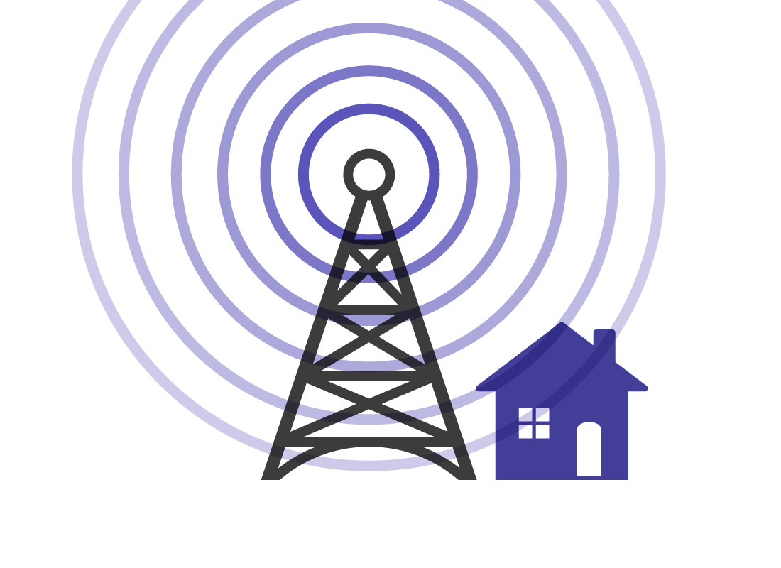 A mobile phone tower transmitting a Wi-Fi signal.