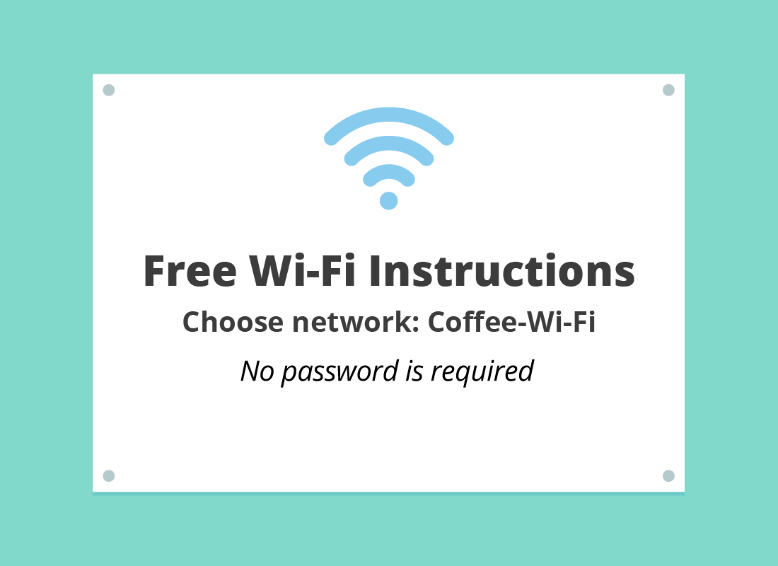 Connecting your device in a cafe with free Wi-Fi is very easy. The instructions are often at the counter or on each table.
