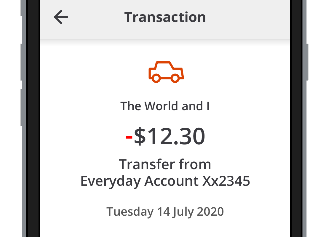 A detailed view of an individual banking transaction.