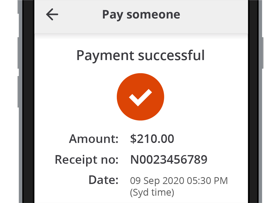 The Squirrel Bank payment successful confirmation page