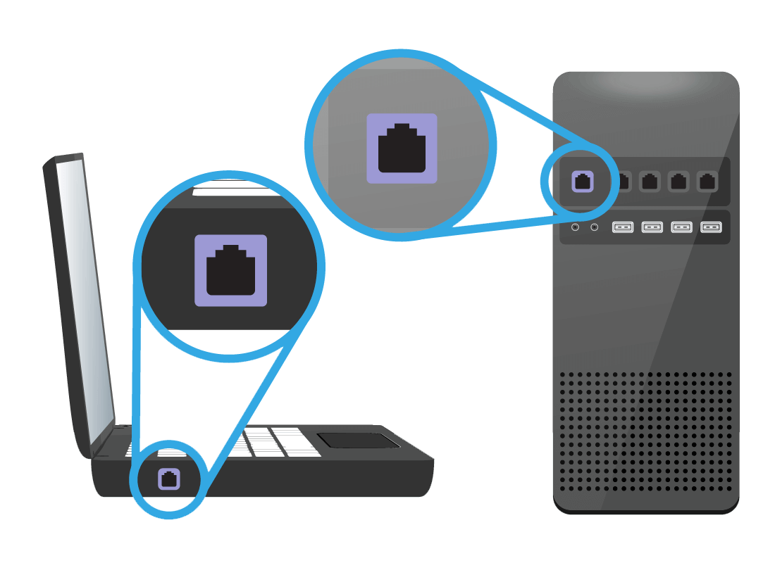 A zoomed-in view of the sockets or ports on large devices that are specifically for cables to be plugged in