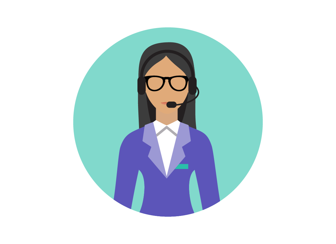 An illustration of an internet service provider help desk person ready to answer you questions.