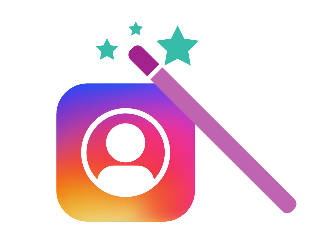 The Instagram icon with a magic wand