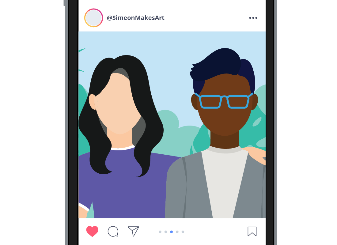 A photo of two friends in the Instafgram feed