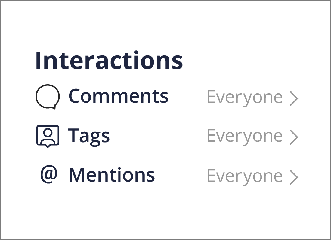 The Interactions menu