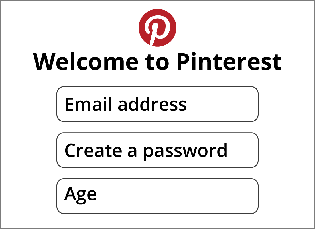 The Welcome to Pinterest screen