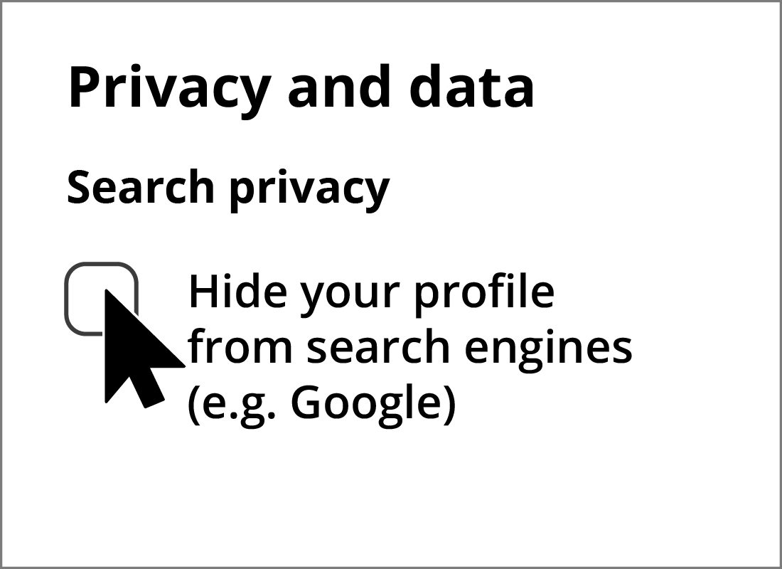 The search privacy menu item