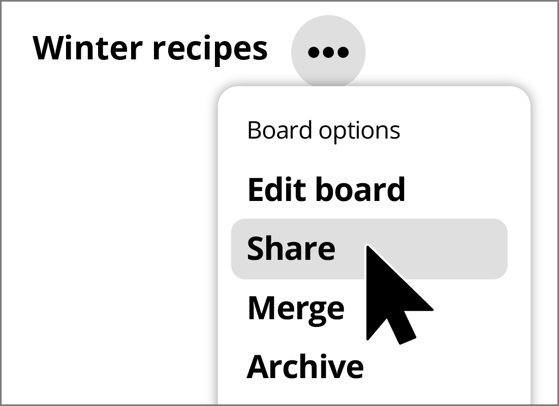 Sharing a Pinterest board.