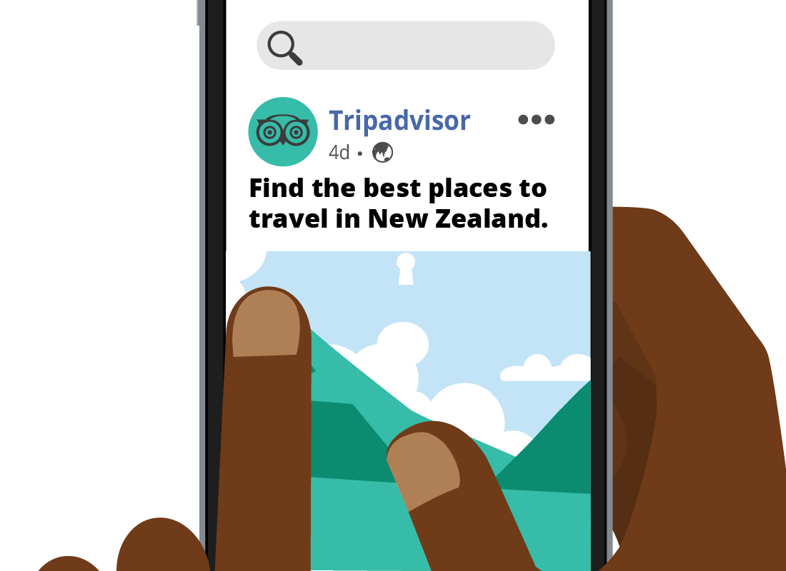 A mobile device showing the trip advisor app