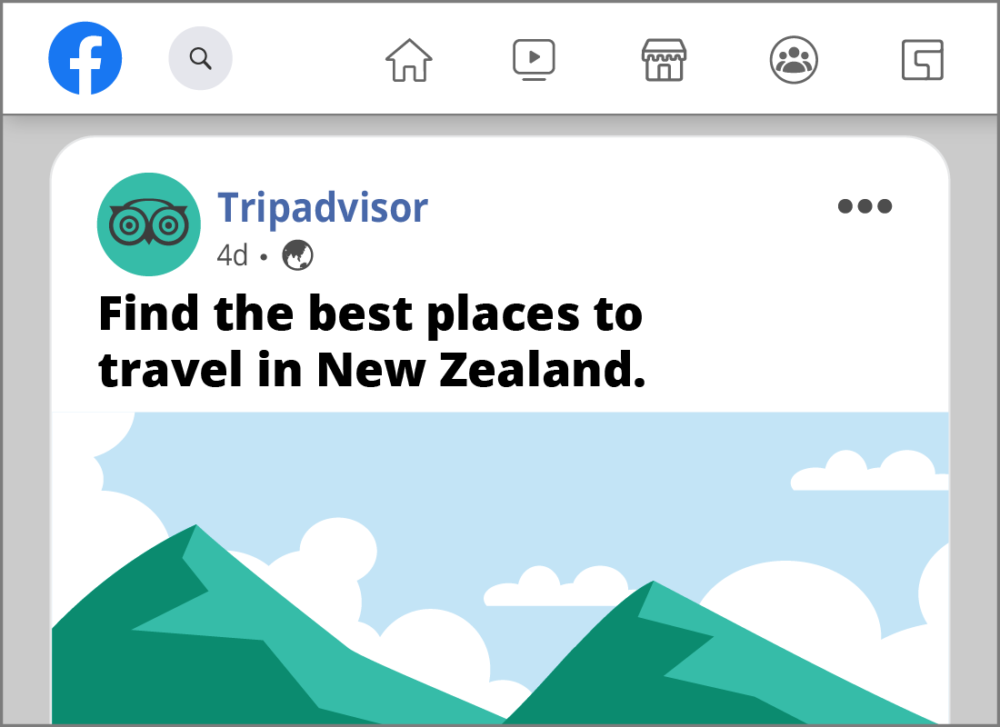 The trip advisor website showing some information on New Zealand
