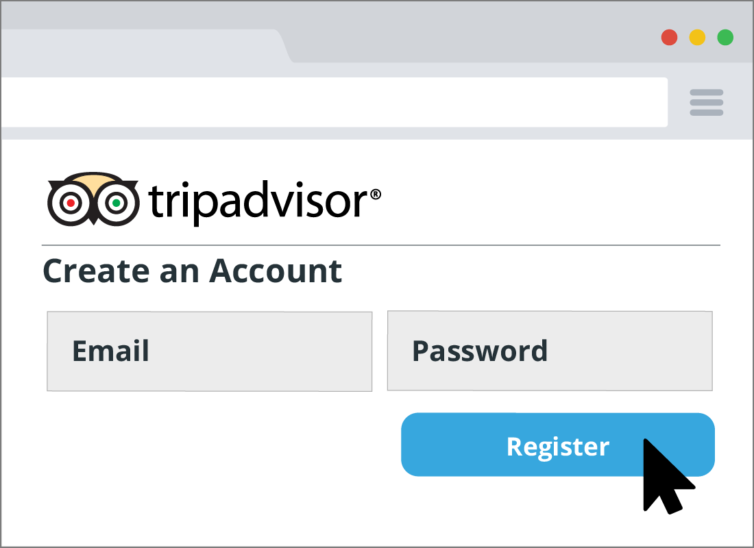 Registering for a trip advisor account