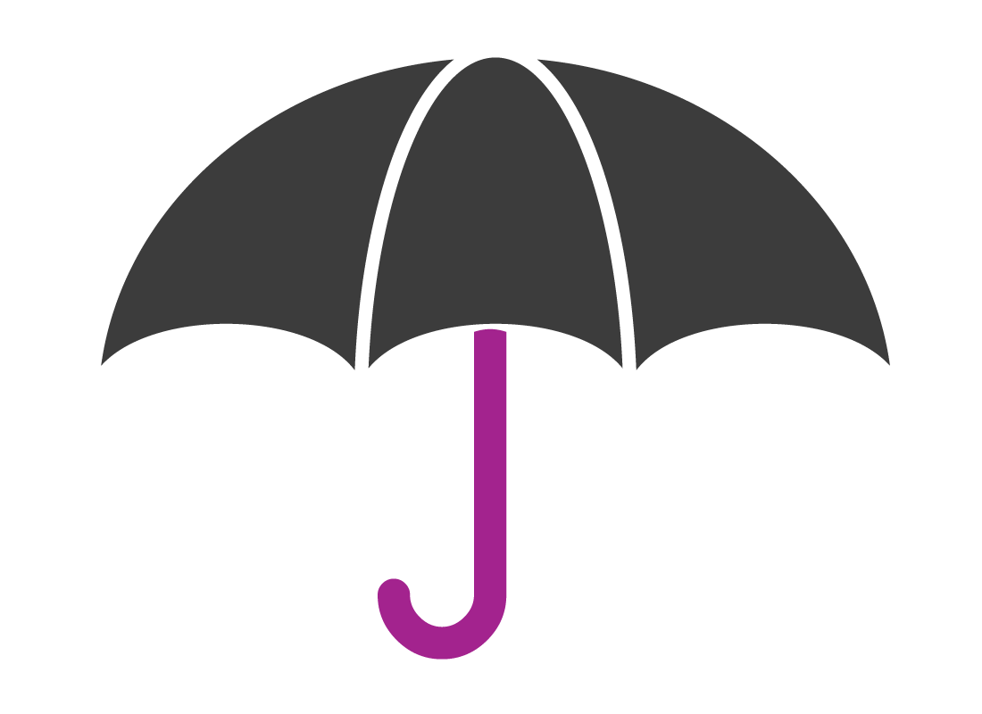 An open umbrella