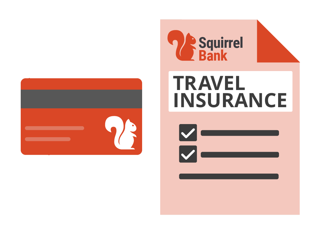 Travel insurance policy and a credit card