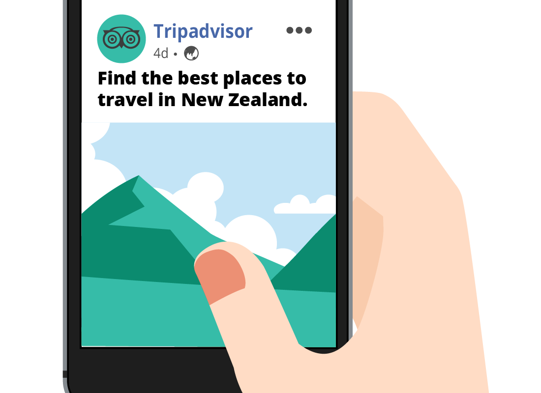Viewing the trip advisor app on a mobile device