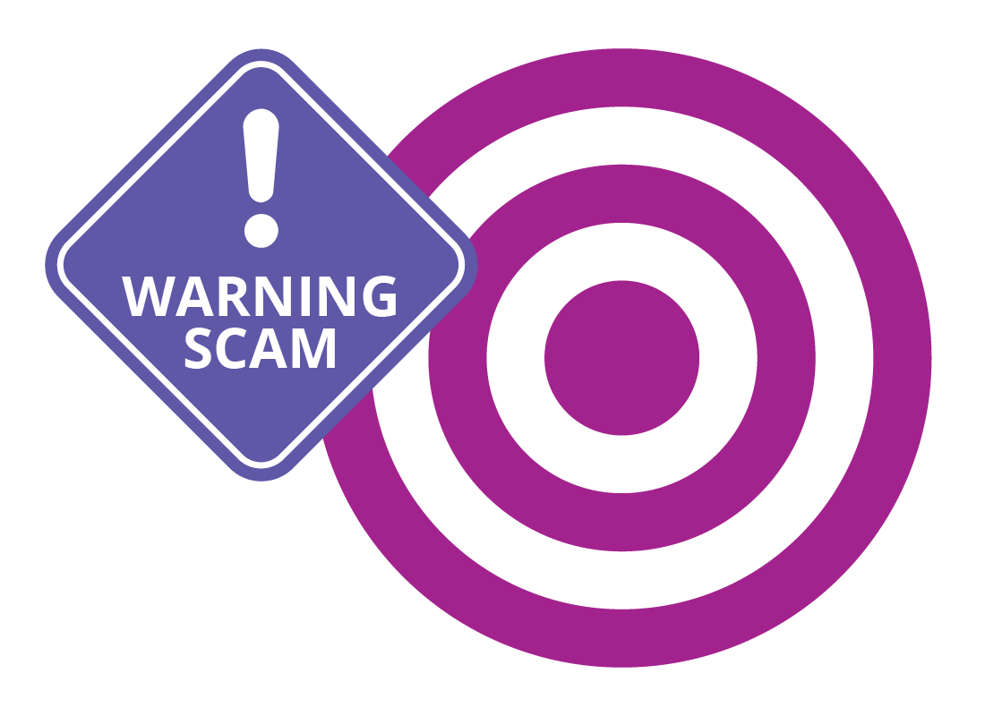 A target and a scam warning sign