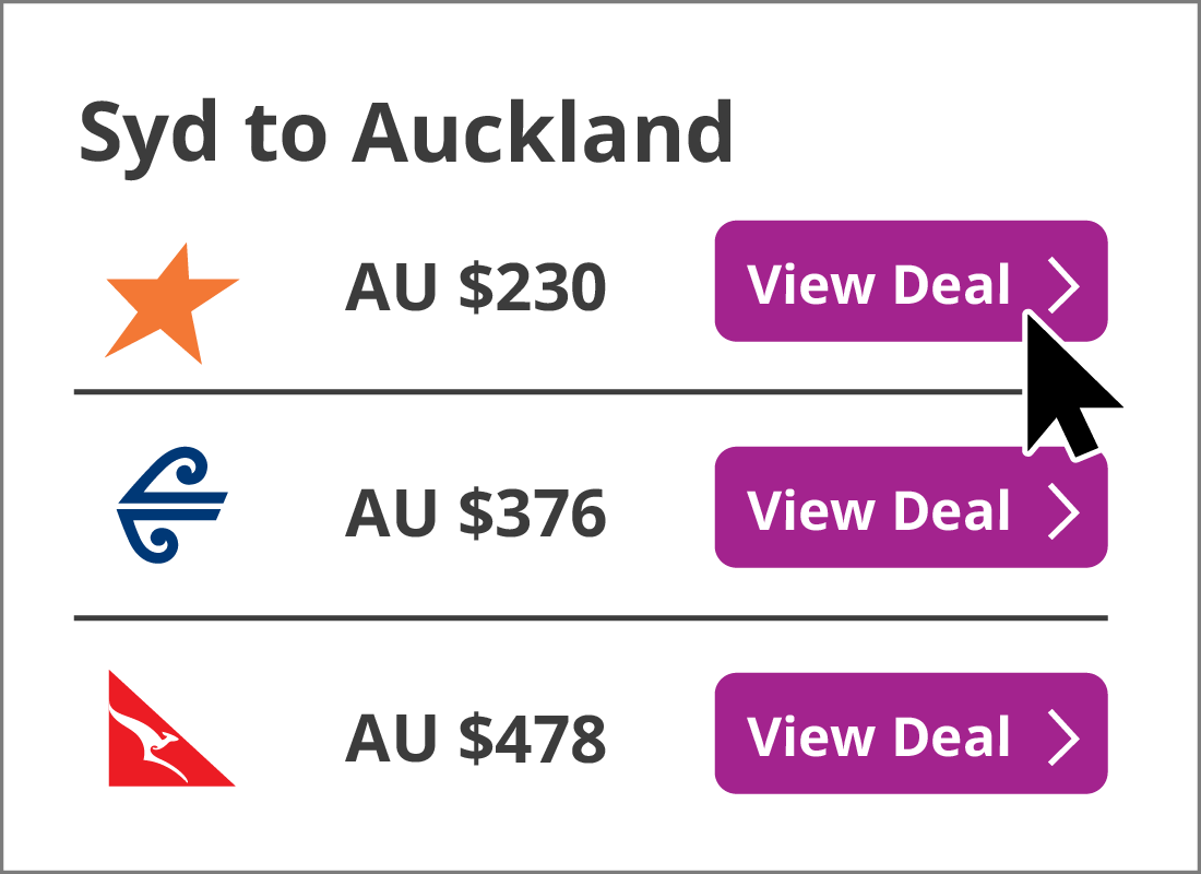 Comparing flight to New Zealand from different airlines