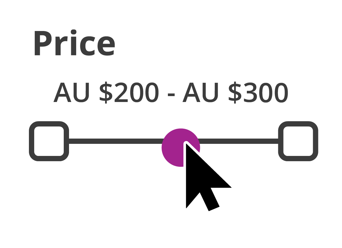 A price range scale
