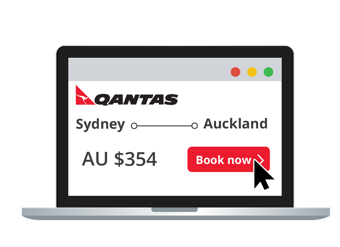 A flight booking displaying on a laptop screen