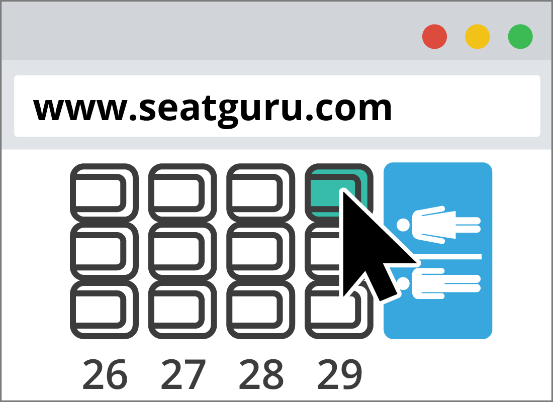 Checking plane seats on the flight guru website