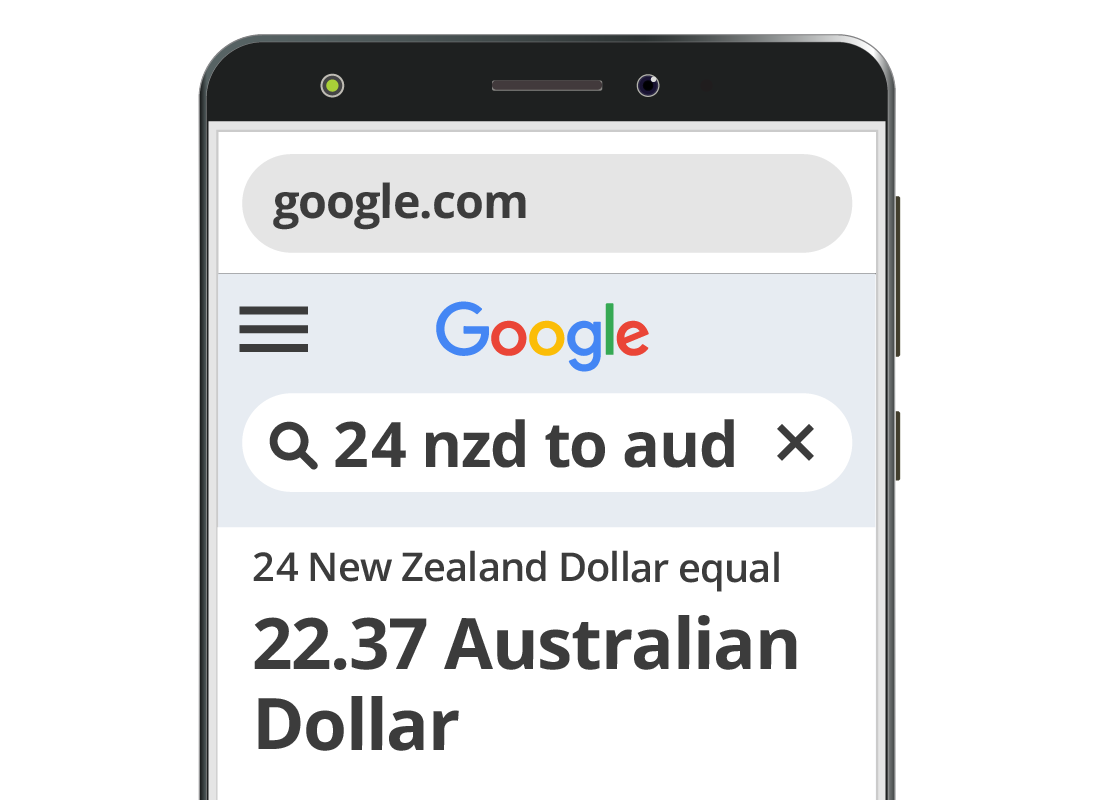 Googling exchange rates on a mobile device