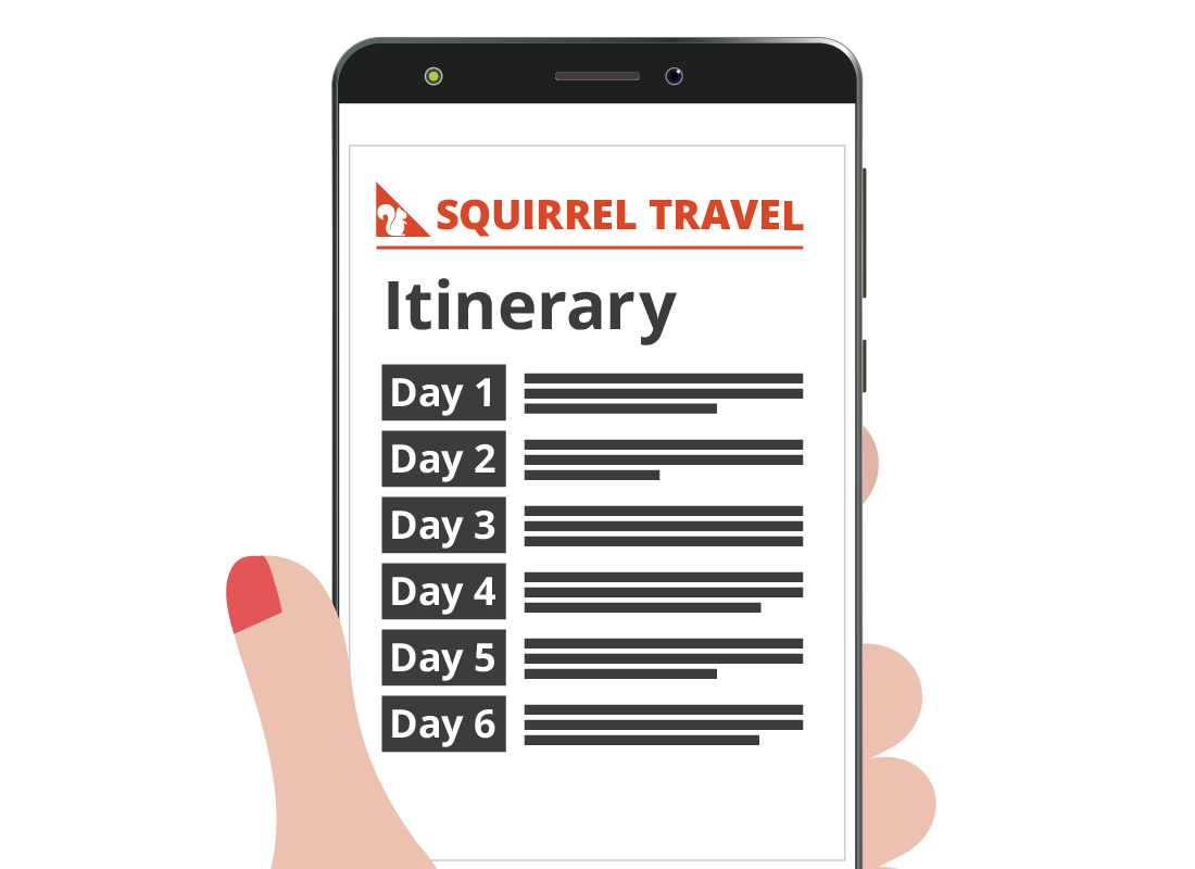 Viewing an itinerary on a mobile device