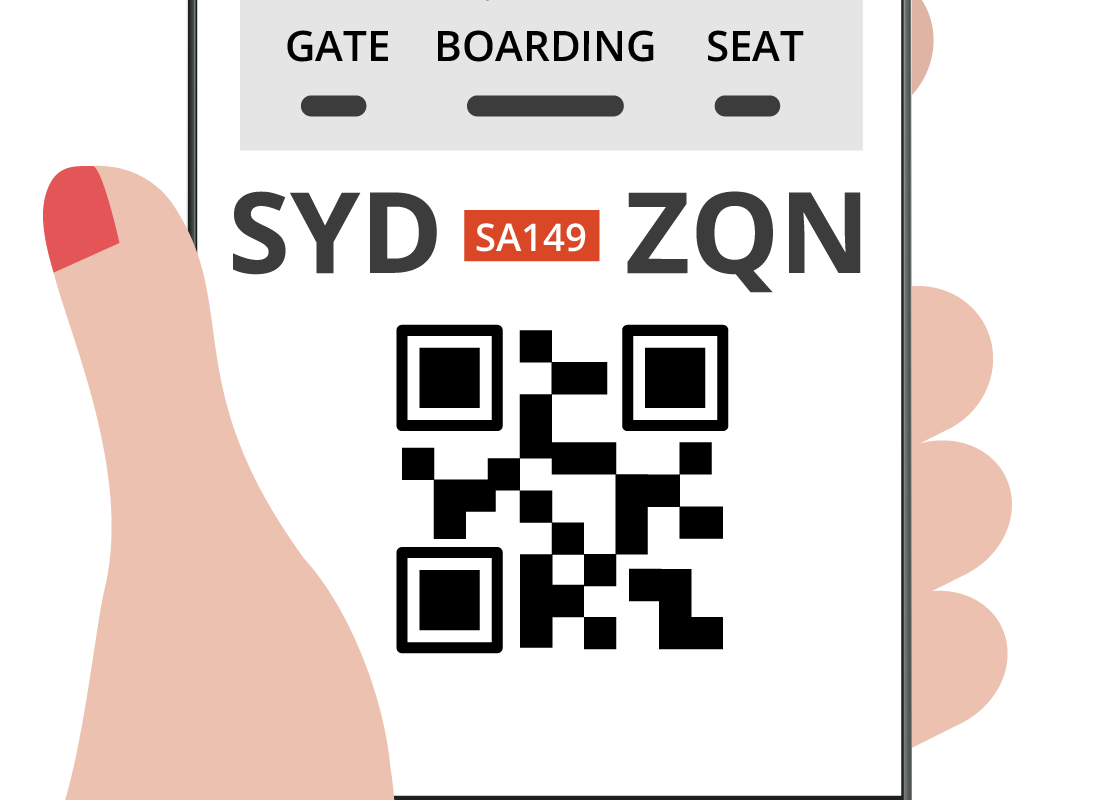 Viewing a boarding pass on a mobile device