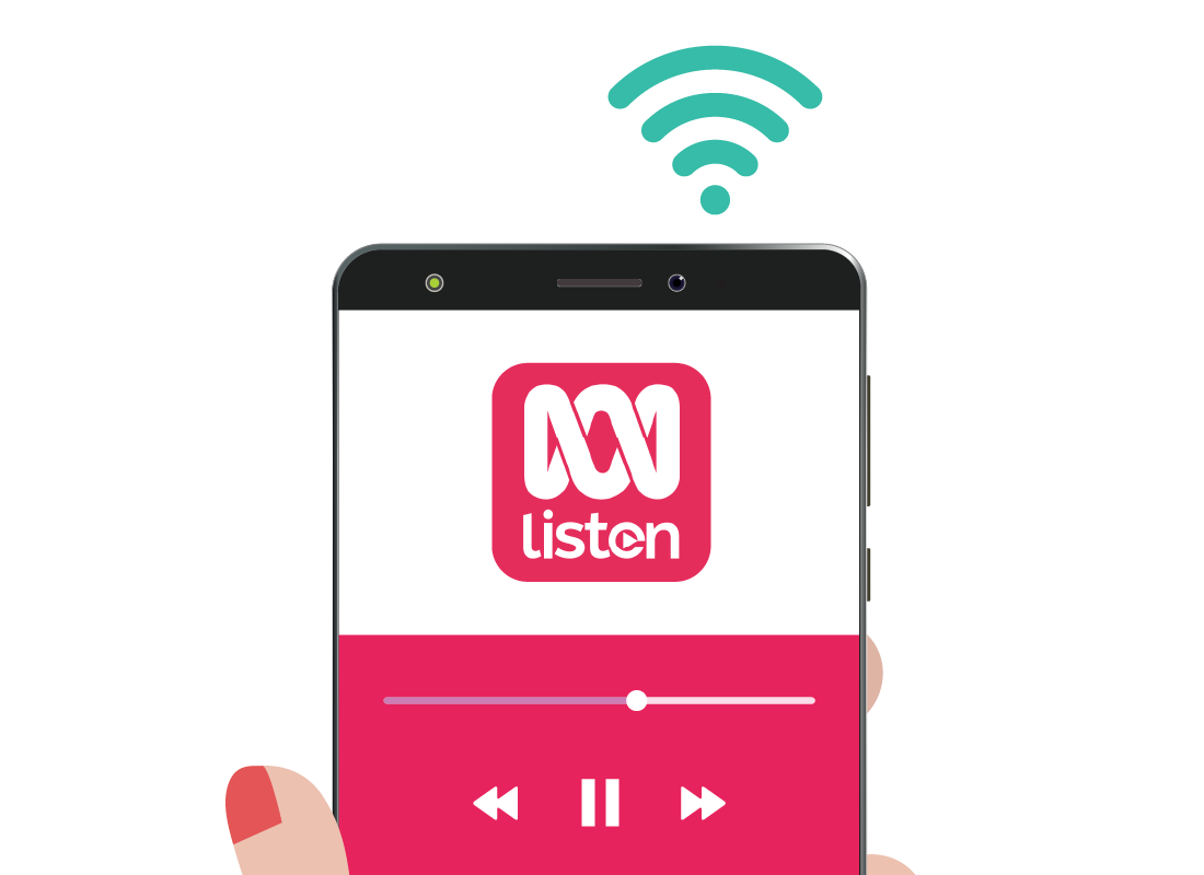 Listening to an ABC podcast on a mobile device