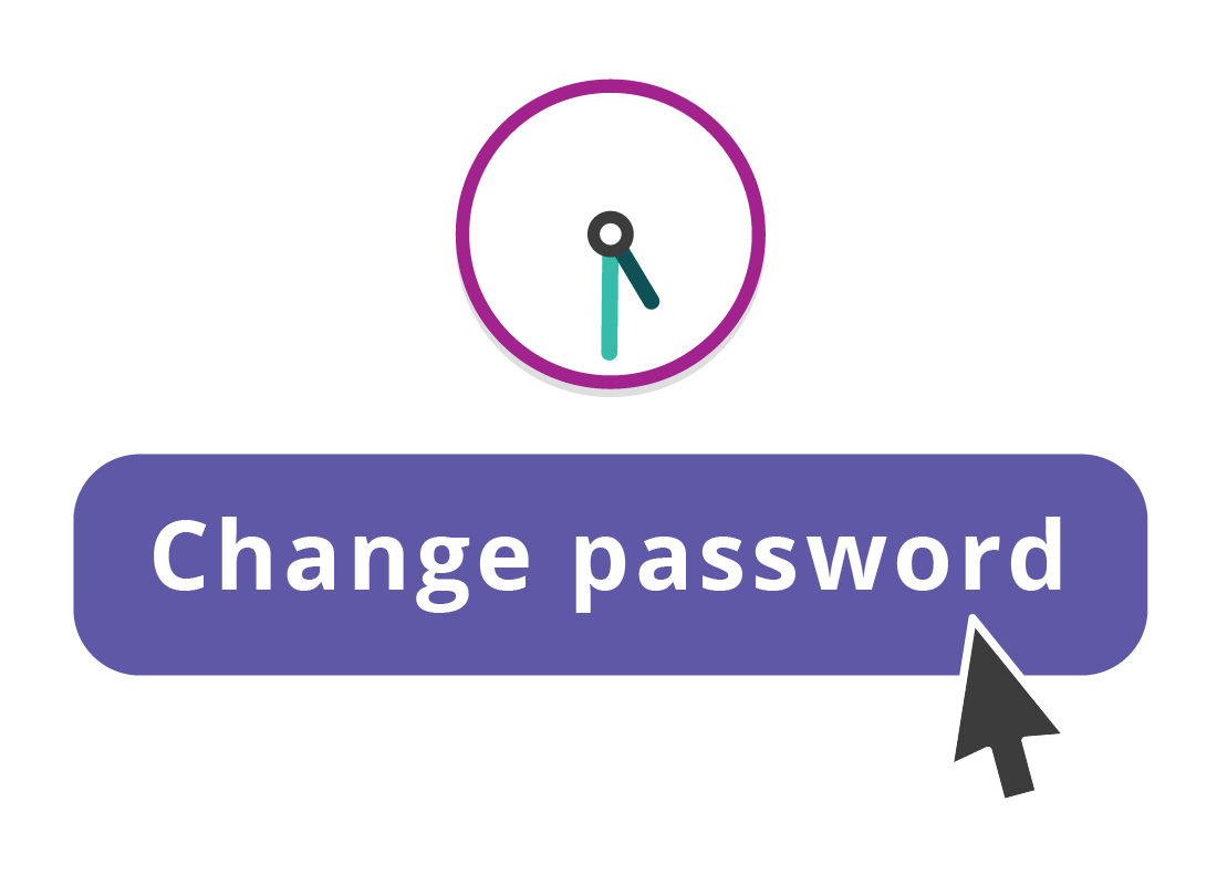 A clock and a Change password icon