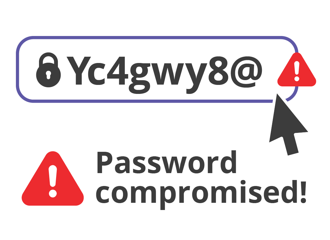 A password manager issuing an alert to its user