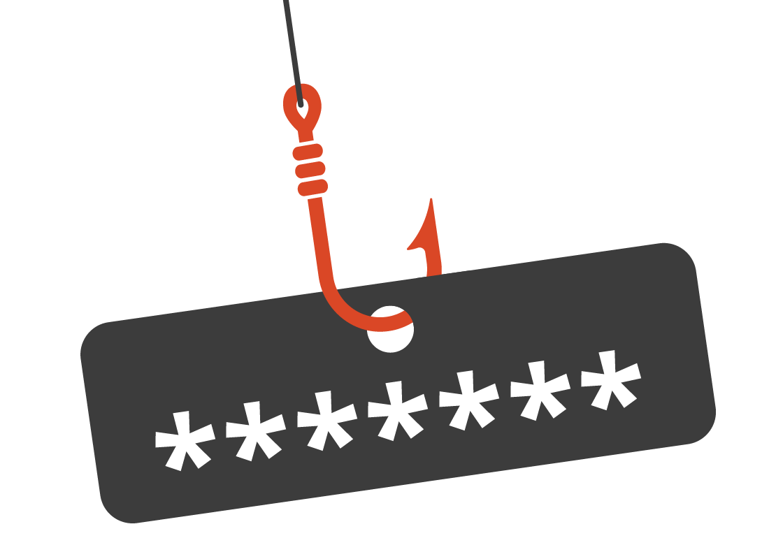 A password dangling on a fish hook