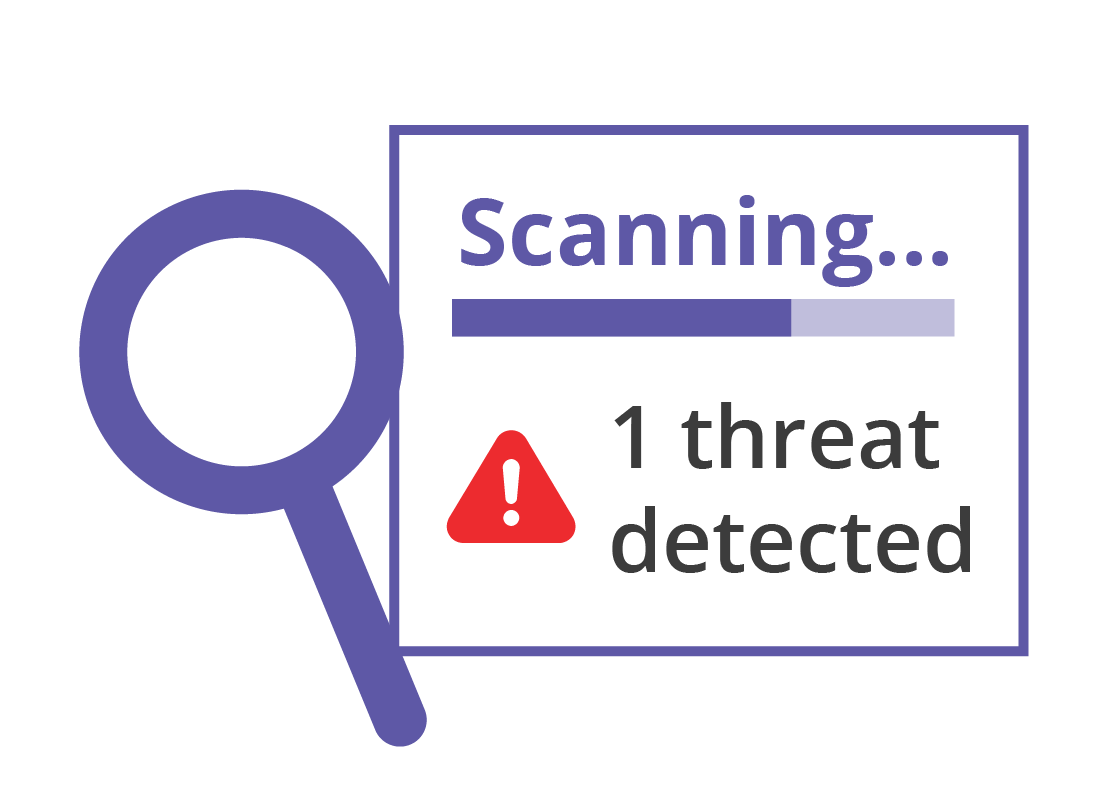 Antivirus software scanning a computer for threats
