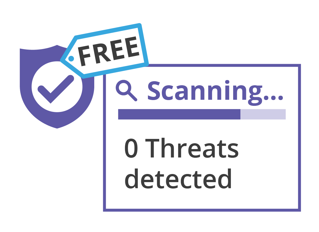 Free antivirus software scanning for threats
