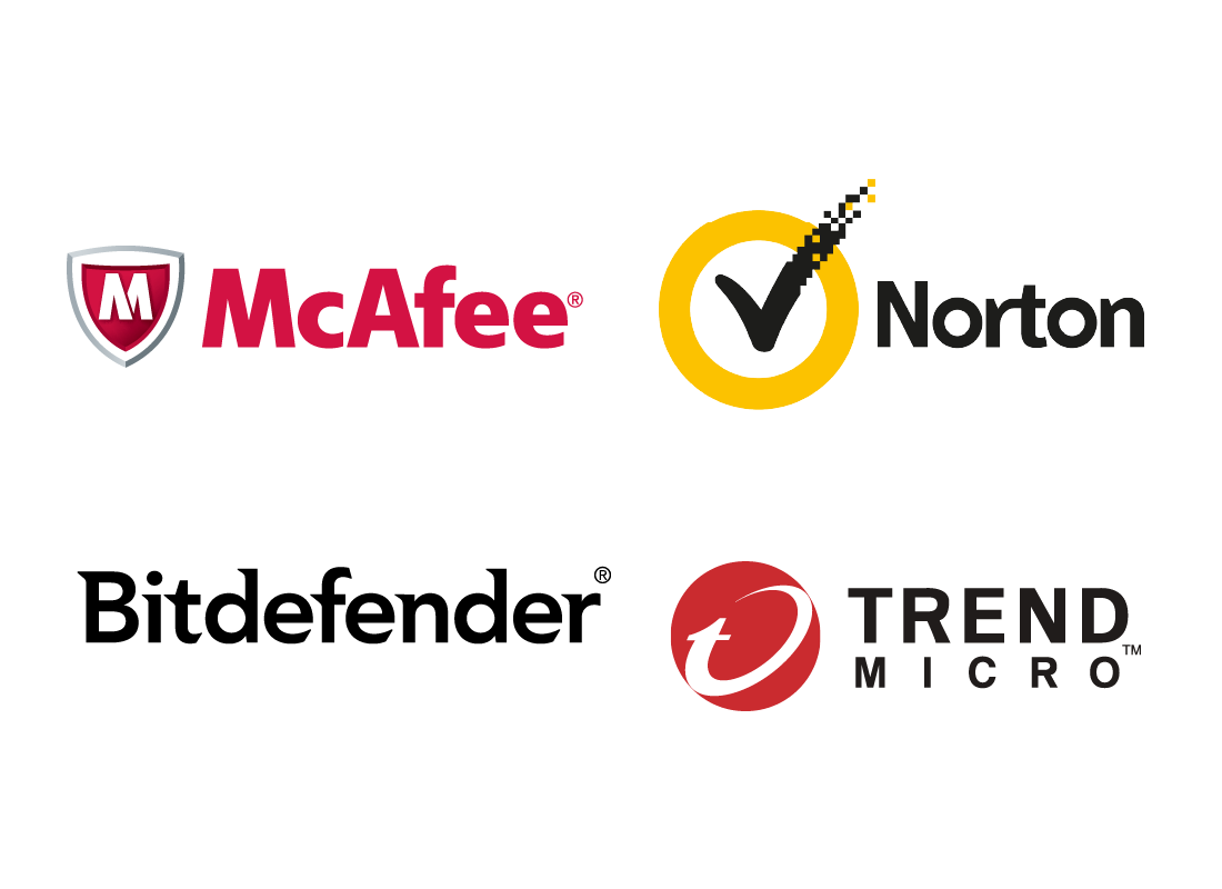 Logos of some popular antivirus software providers