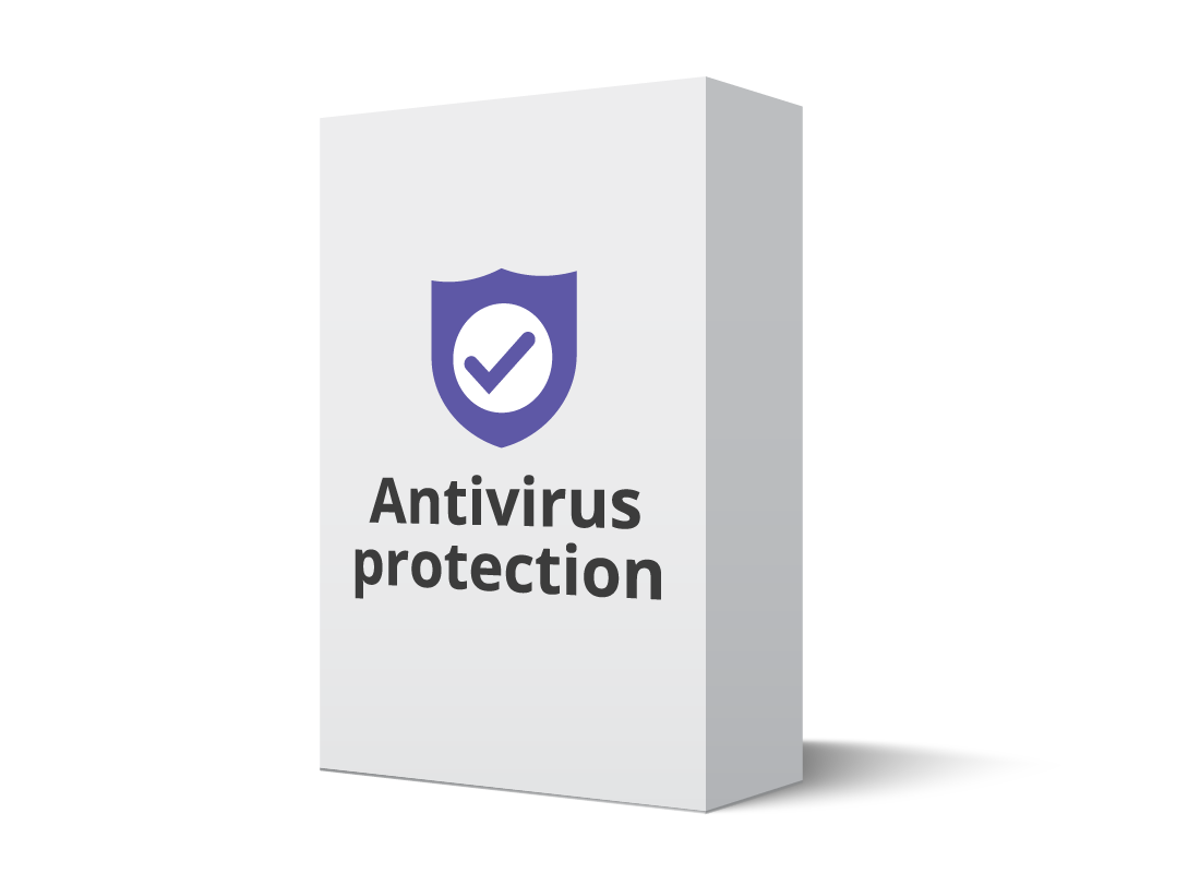 A boxed antivirus software suite