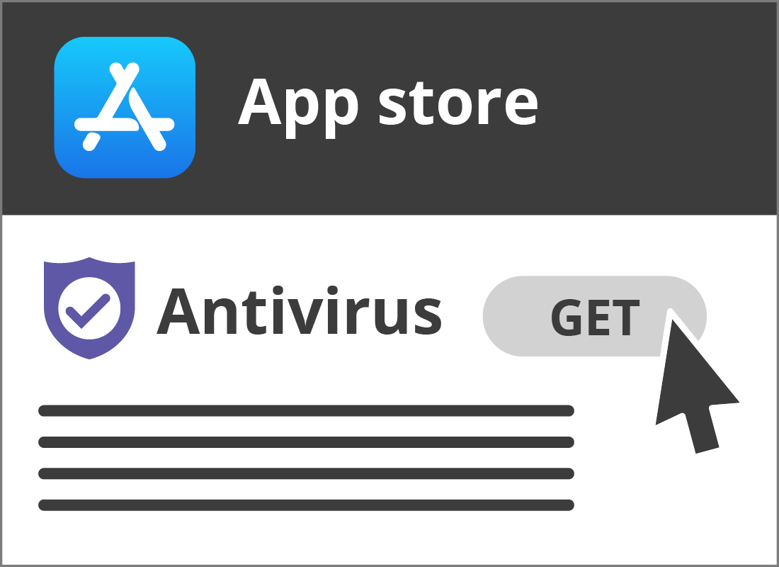 Downloading antivirus software from the App store