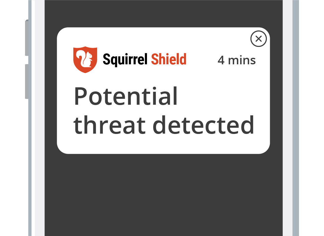 A notification about a potential threat on a phone
