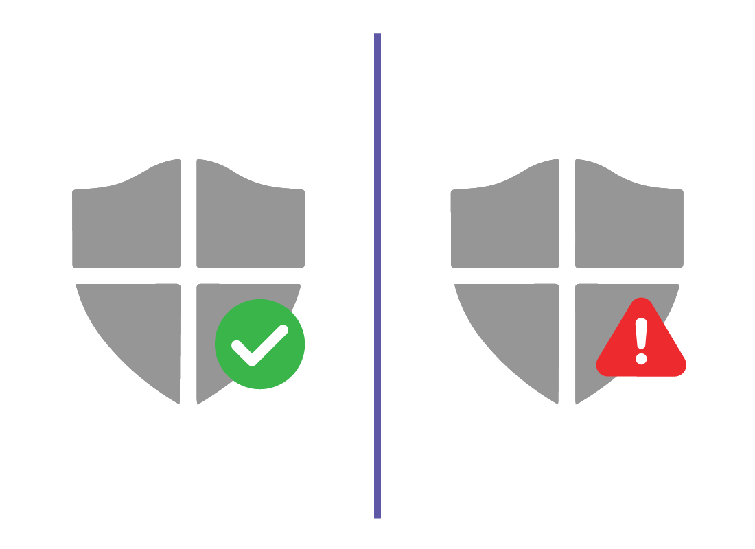 Antivirus software icons from different devices