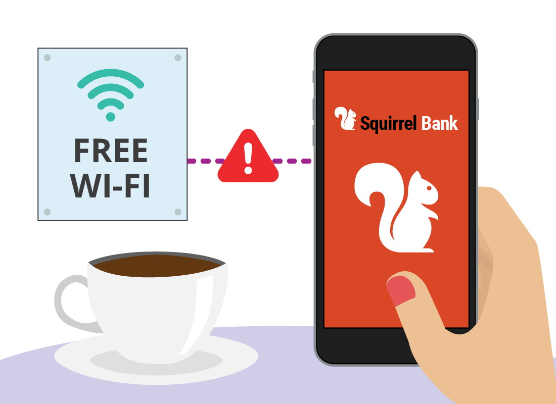 Using public wi-fi to do banking can be an issue