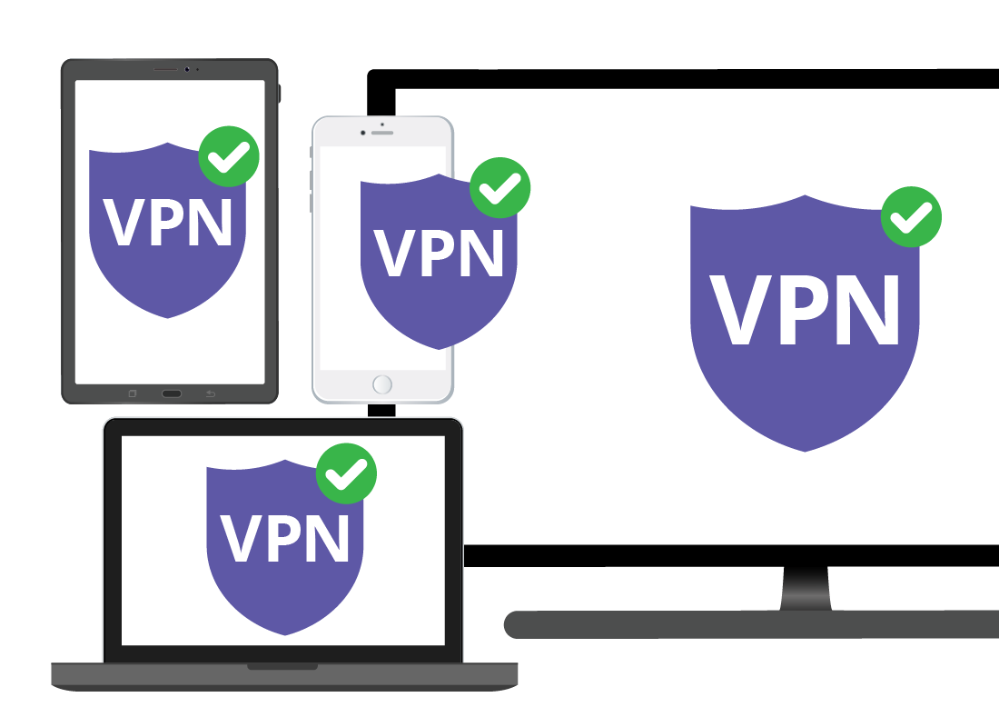 A range of device types all using VPNs