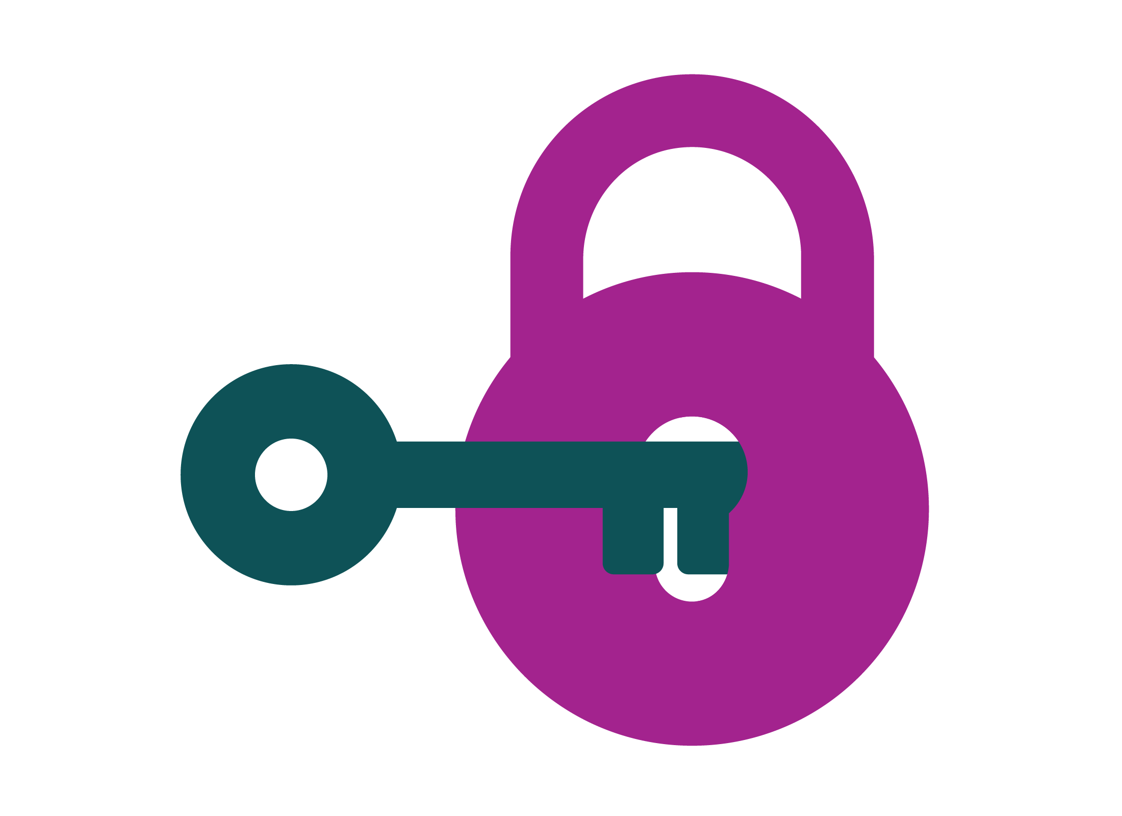 An illustration of a padlock and key