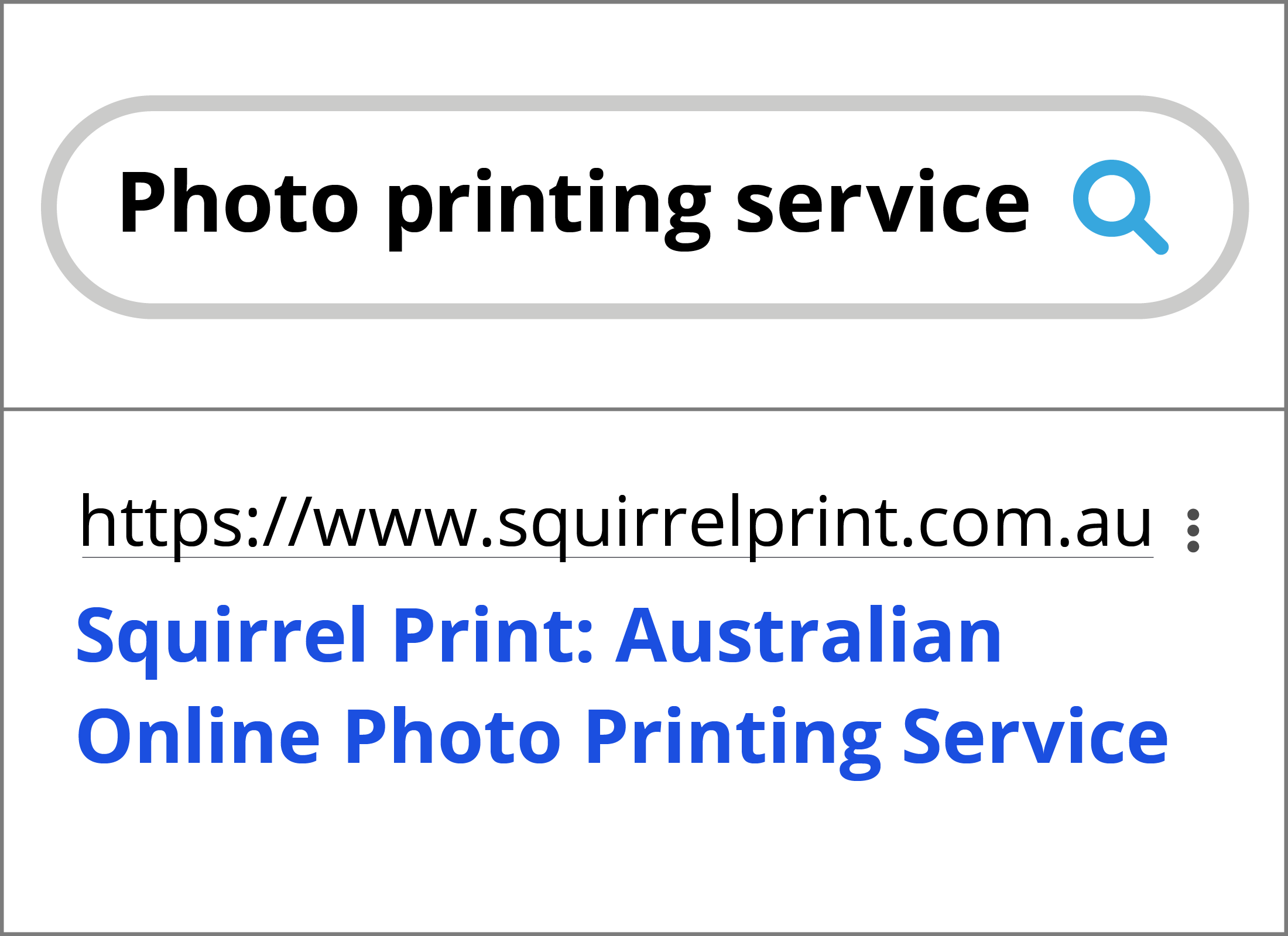 A fictional advertisement on a web page for our Squirrel Print company