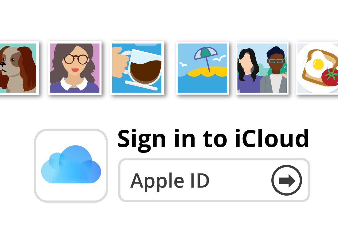 A graphic of the Sign in form for iCloud